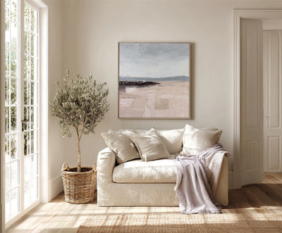 Abstract Beige Gray Landscape Canvas Art