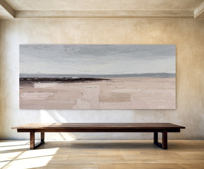 Abstract Beige Gray Landscape Canvas Art