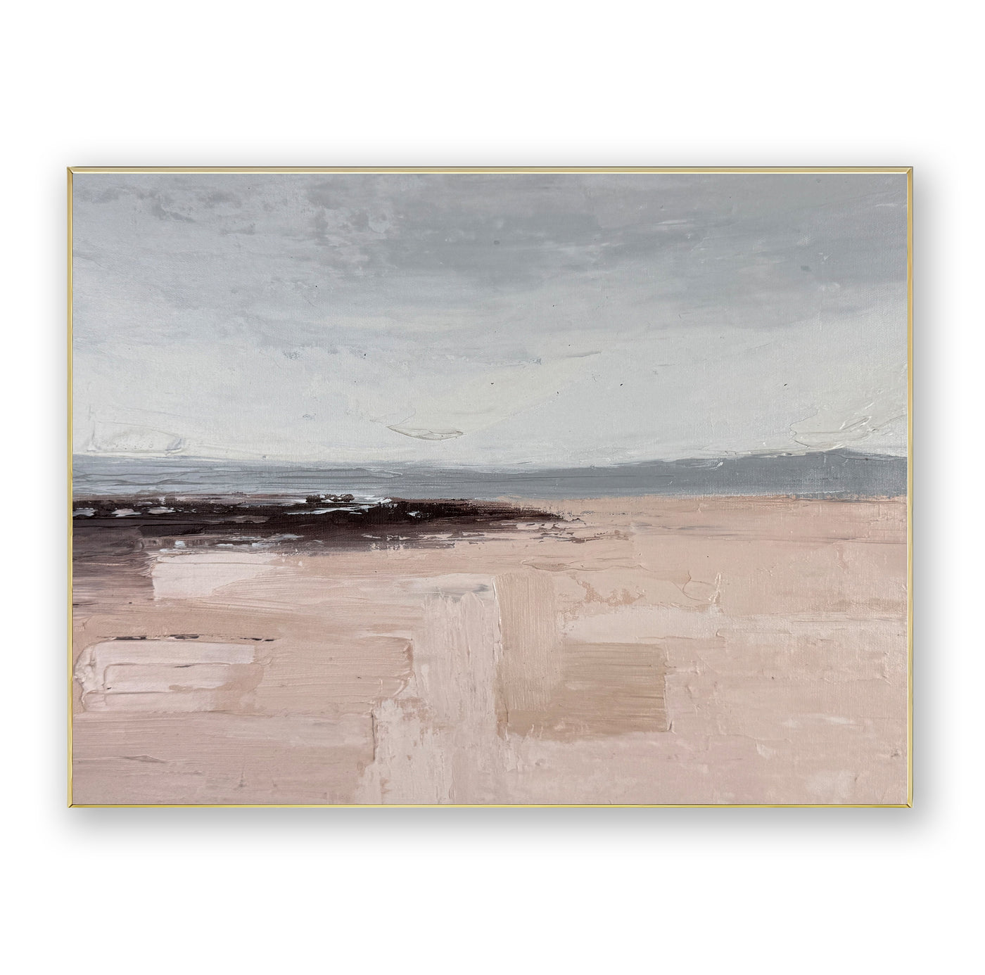 Abstract Beige Gray Landscape Canvas Art