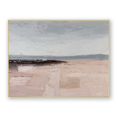 Abstract Beige Gray Landscape Canvas Art