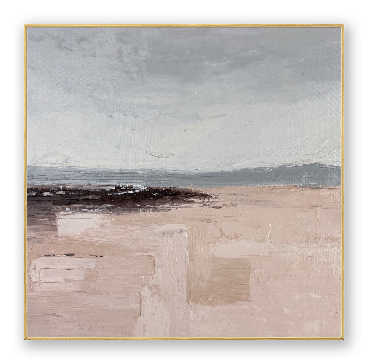Abstract Beige Gray Landscape Canvas Art
