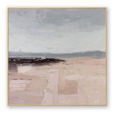 Abstract Beige Gray Landscape Canvas Art