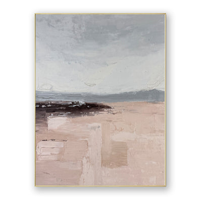 Abstract Beige Gray Landscape Canvas Art