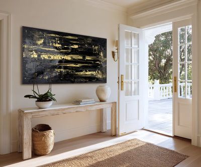 Abstract Black Gold Canvas Art