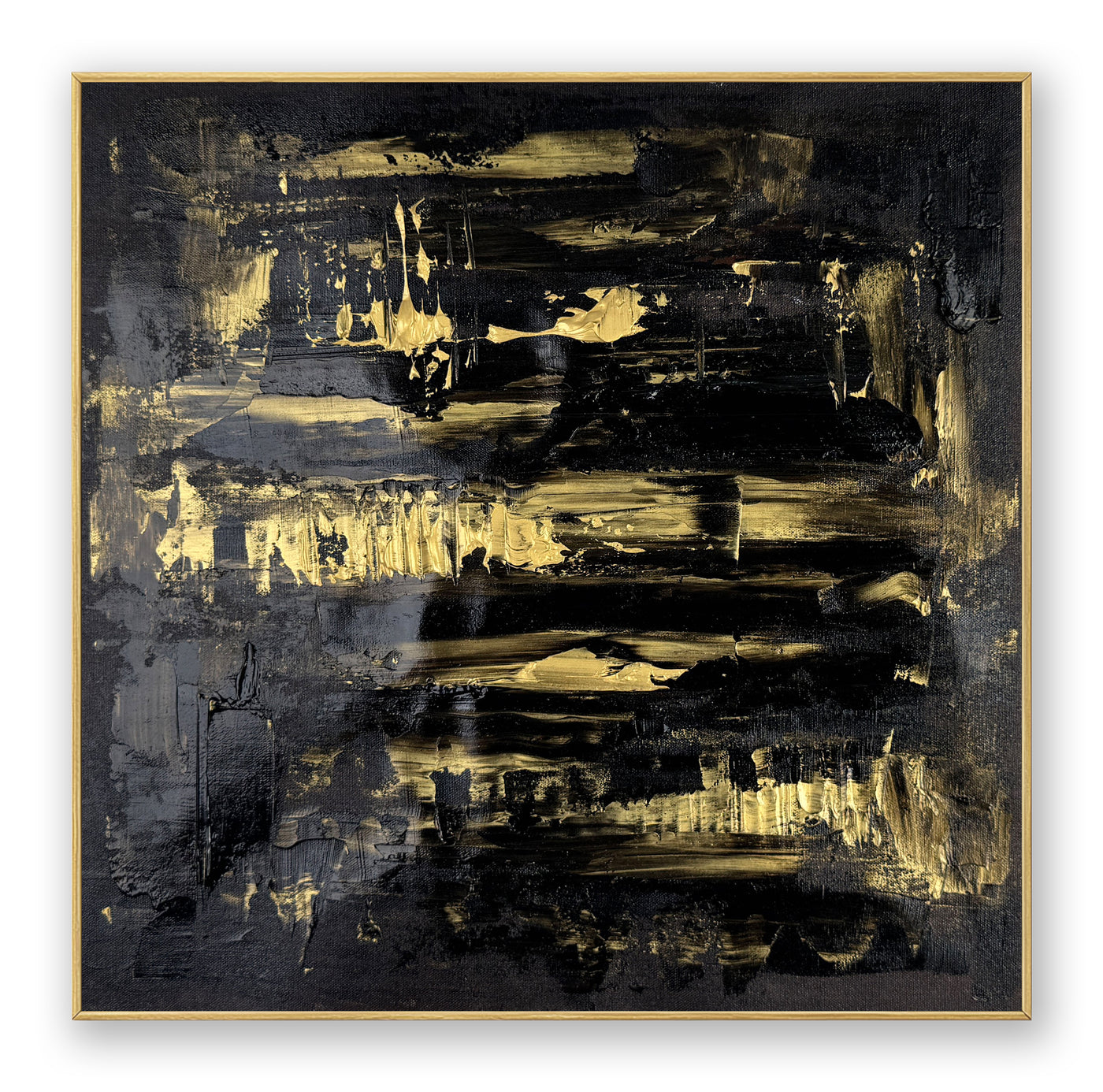 Abstract Black Gold Canvas Art