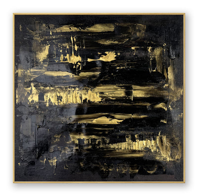 Abstract Black Gold Canvas Art