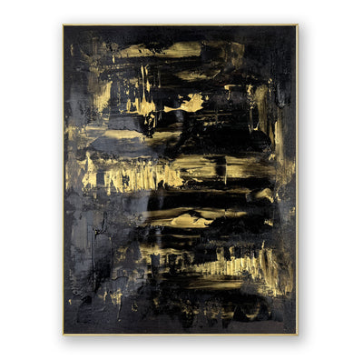 Abstract Black Gold Canvas Art