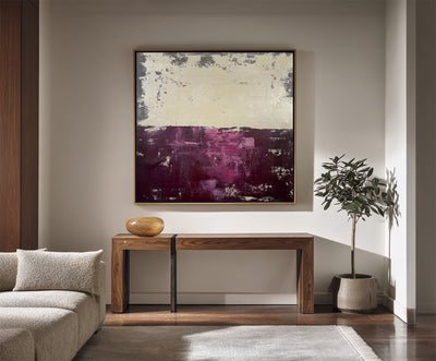 Abstract Beige Purple Canvas Art