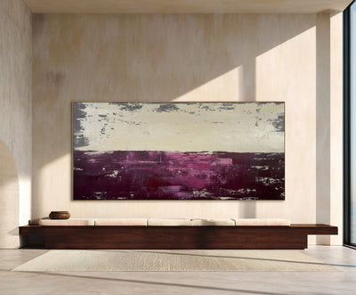 Abstract Beige Purple Canvas Art