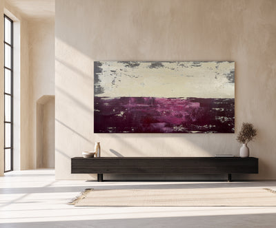 Abstract Beige Purple Canvas Art
