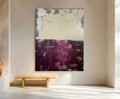 Abstract Beige Purple Canvas Art