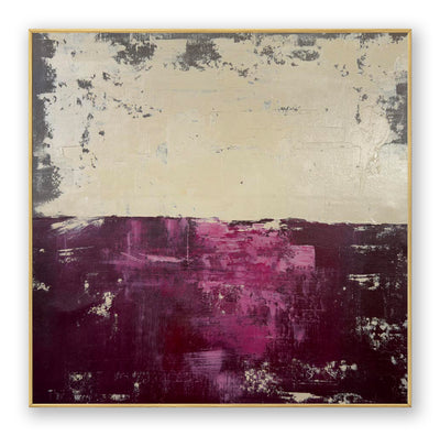 Abstract Beige Purple Canvas Art