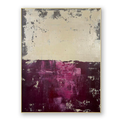 Abstract Beige Purple Canvas Art