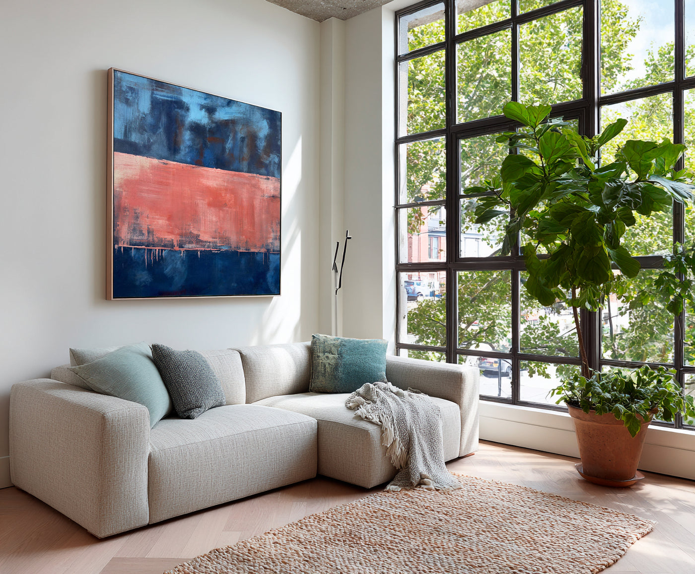 Abstract Blue Coral Canvas Art