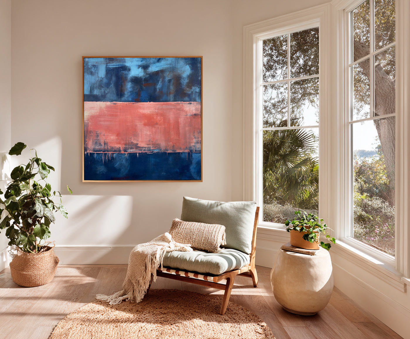 Abstract Blue Coral Canvas Art