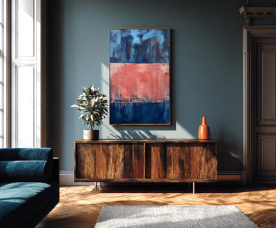 Abstract Blue Coral Canvas Art