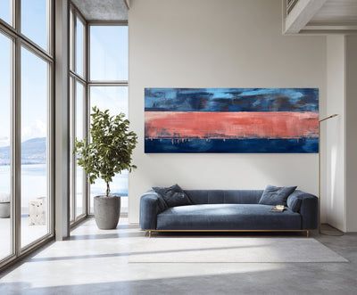 Abstract Blue Coral Canvas Art