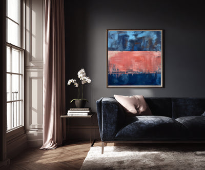 Abstract Blue Coral Canvas Art