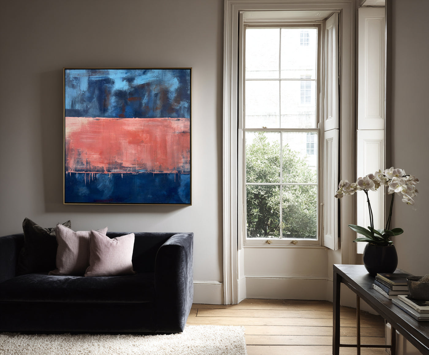 Abstract Blue Coral Canvas Art