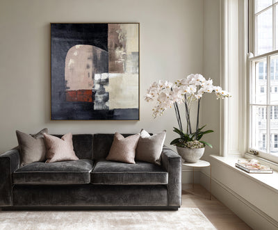 Abstract Beige Black Canvas Art