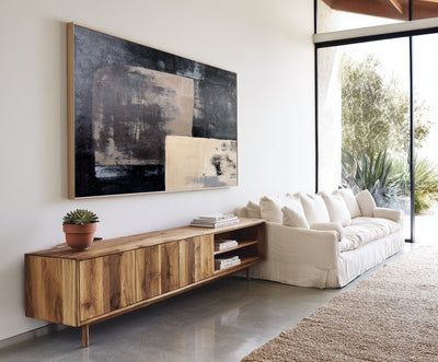 Abstract Black Beige Canvas Art