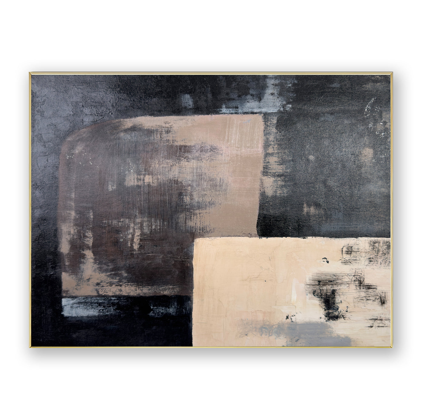 Abstract Black Beige Canvas Art