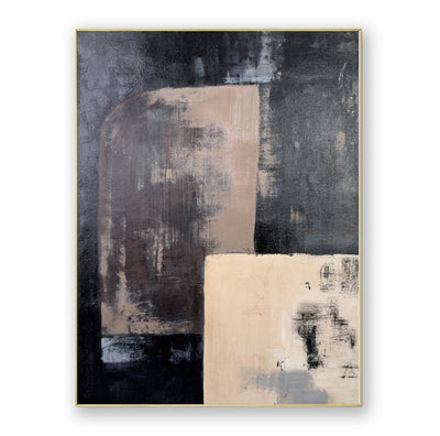 Abstract Black Beige Canvas Art