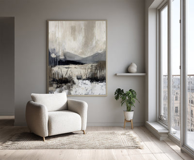 Abstract Beige Landscape Canvas Art