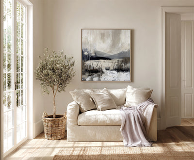 Abstract Beige Landscape Canvas Art
