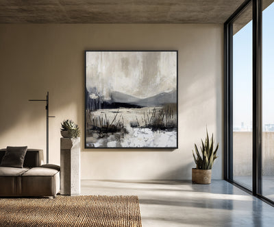 Abstract Beige Landscape Canvas Art