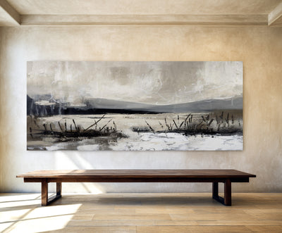 Abstract Beige Landscape Canvas Art