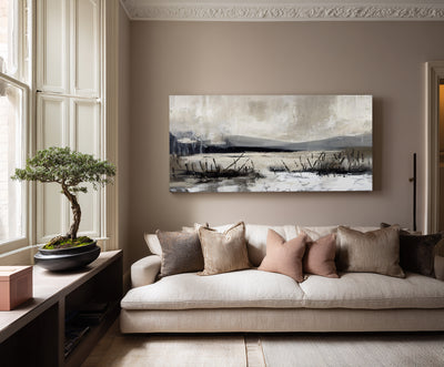 Abstract Beige Landscape Canvas Art