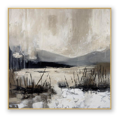 Abstract Beige Landscape Canvas Art