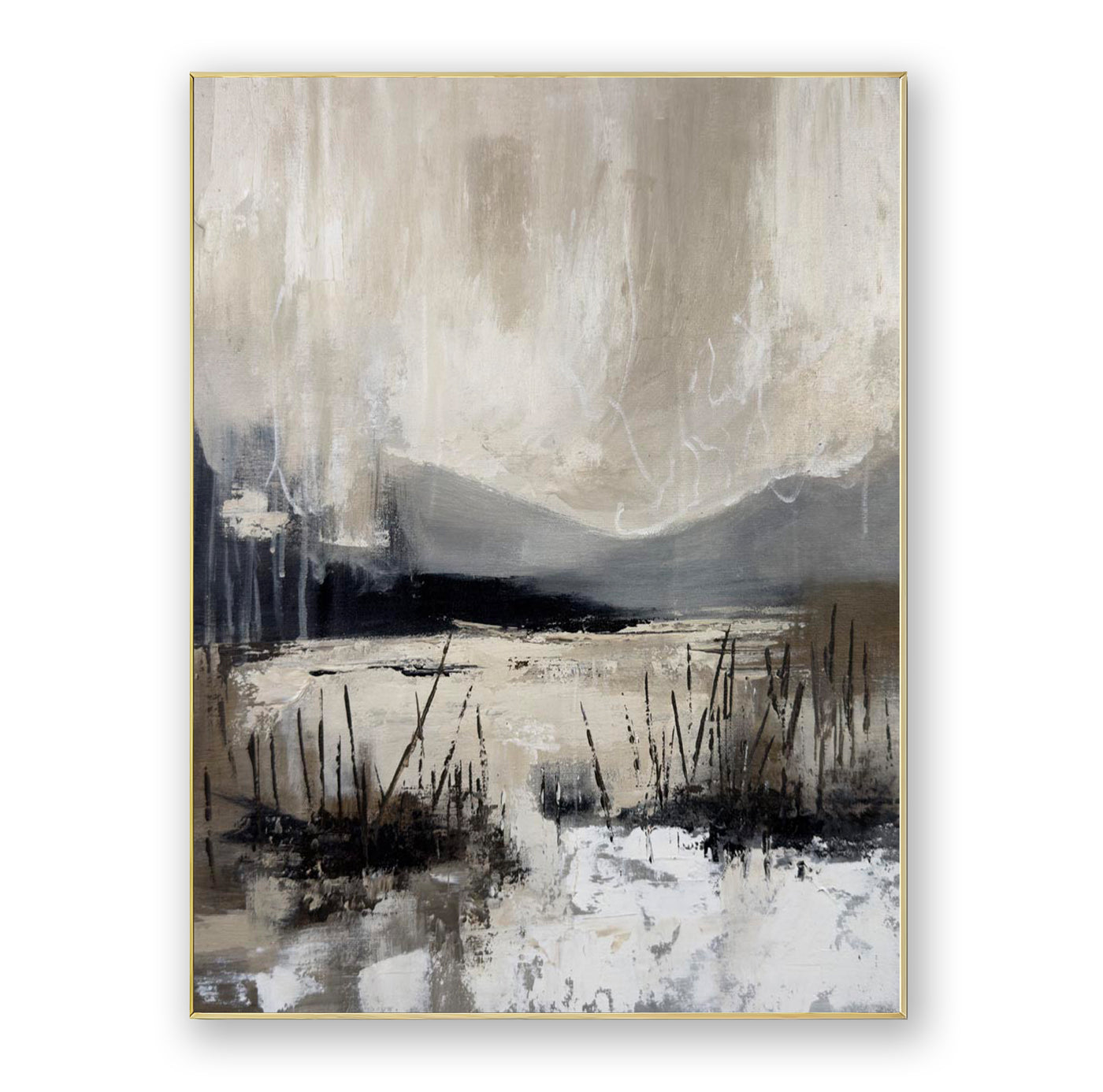 Abstract Beige Landscape Canvas Art