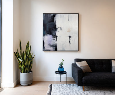 Abstract Black White Canvas Art