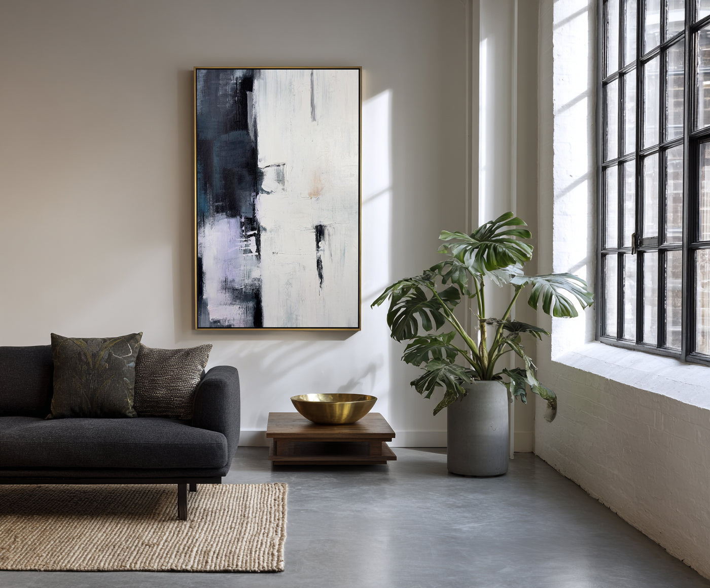 Abstract Black White Canvas Art
