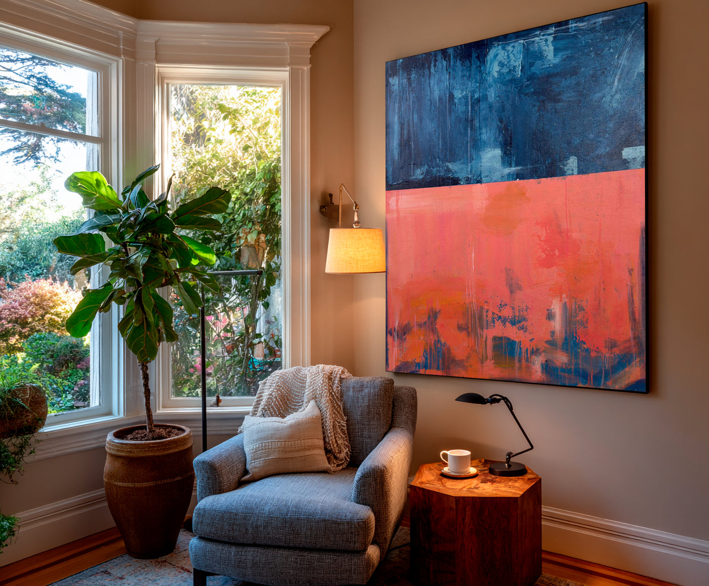 Abstract Blue Coral Canvas Art