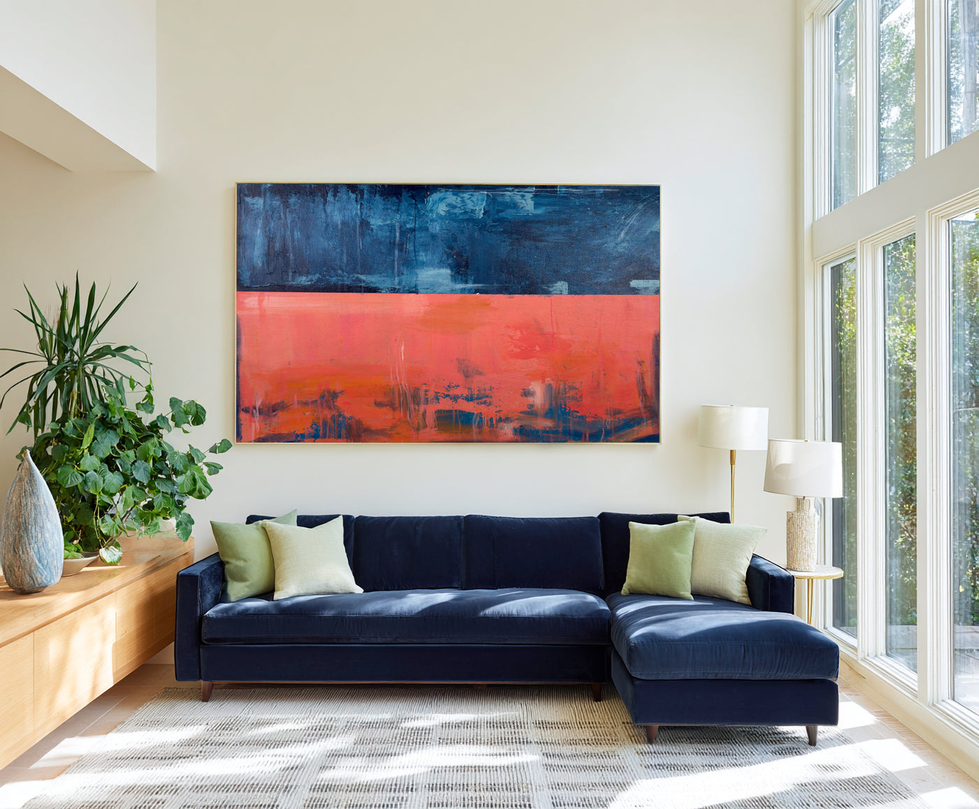 Abstract Blue Coral Canvas Art