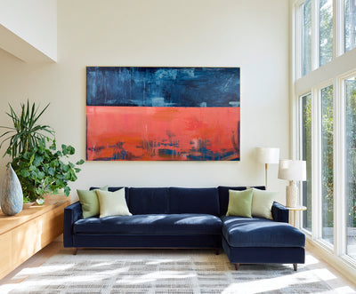 Abstract Blue Coral Canvas Art