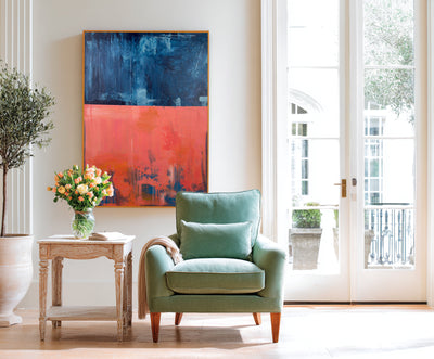 Abstract Blue Coral Canvas Art
