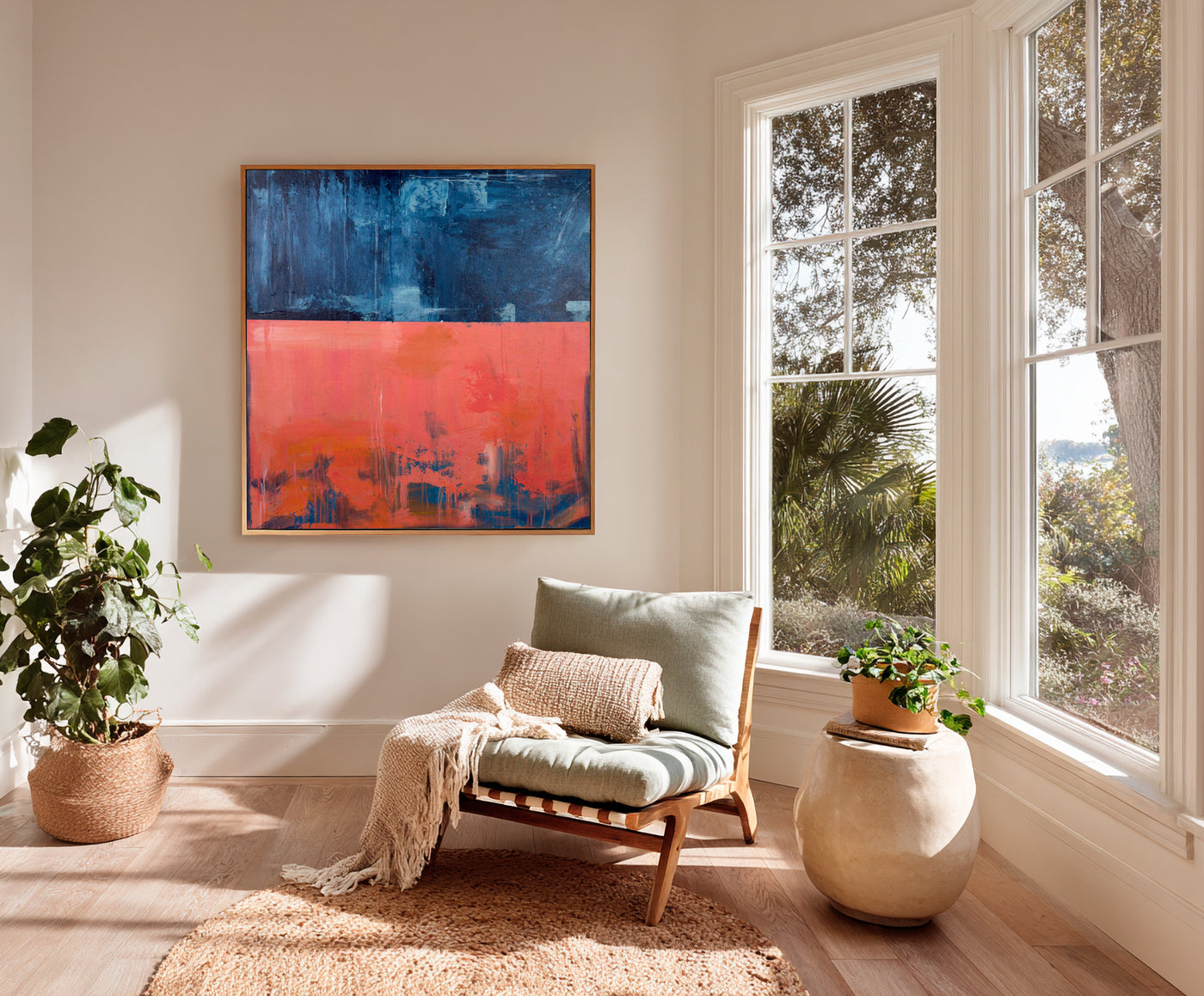 Abstract Blue Coral Canvas Art