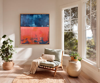 Abstract Blue Coral Canvas Art