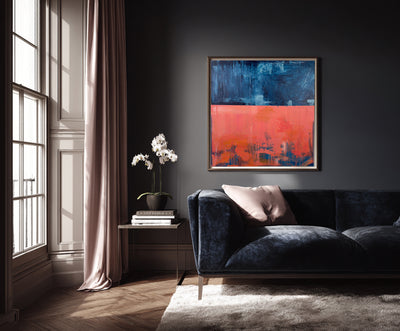 Abstract Blue Coral Canvas Art