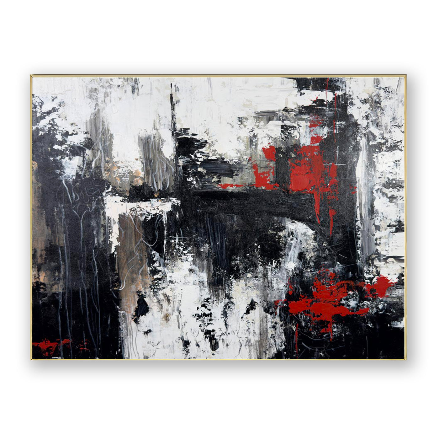 Abstract Black Red Canvas Art