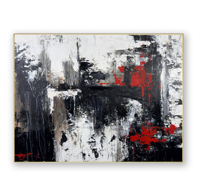 Abstract Black Red Canvas Art