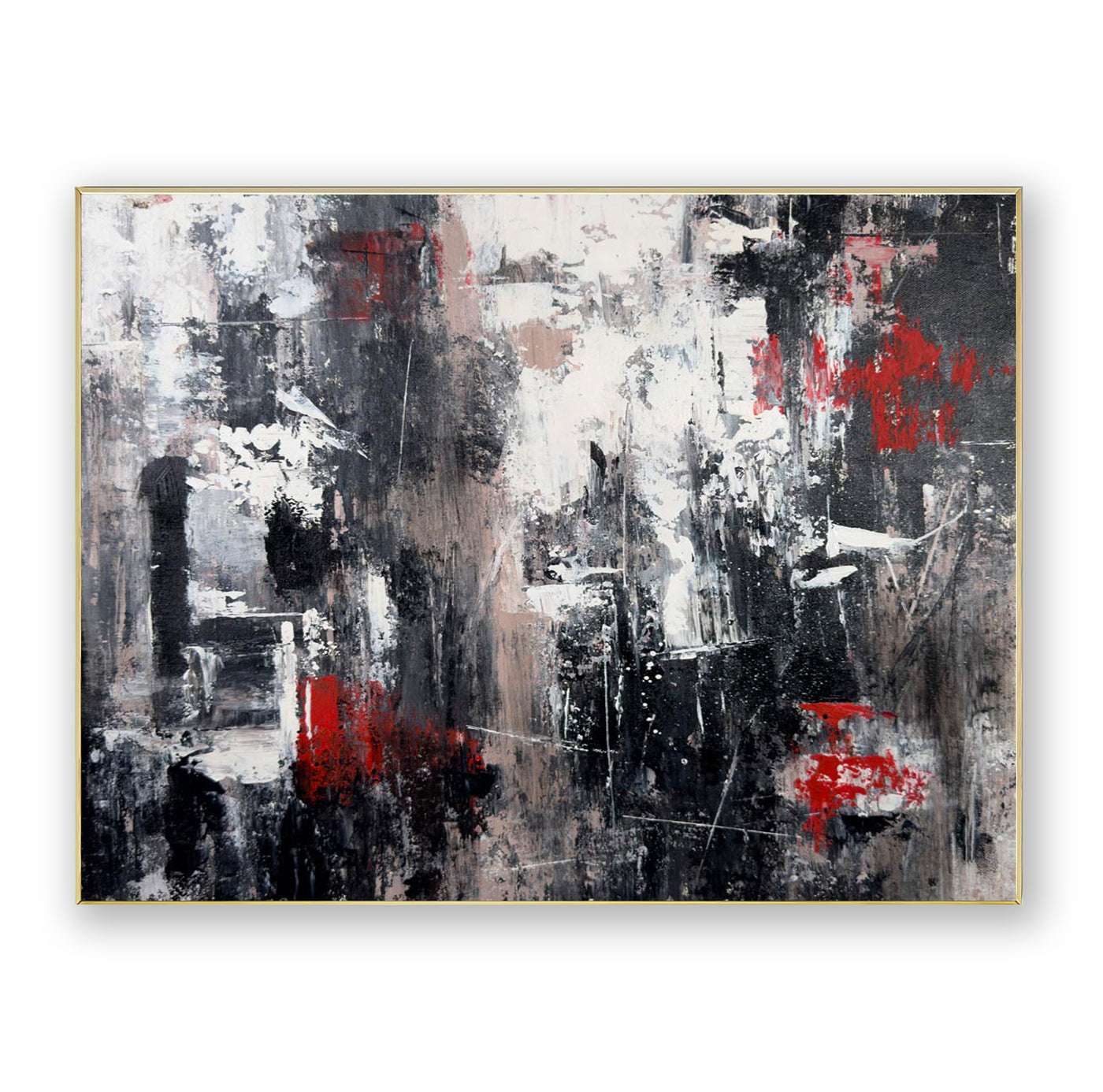 Abstract Black Red Canvas Art