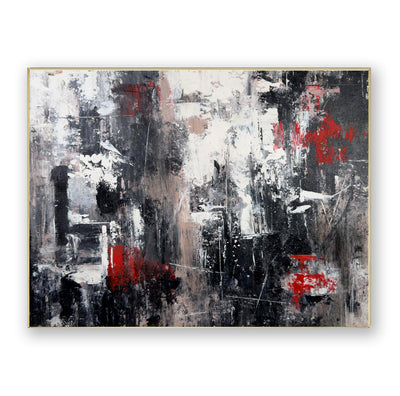 Abstract Black Red Canvas Art