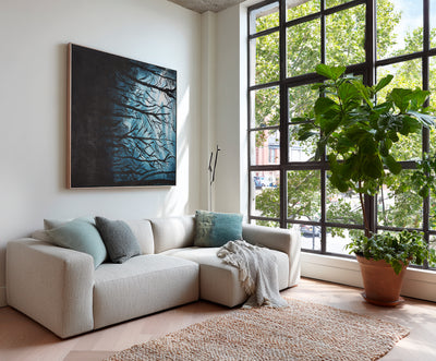 Abstract Blue Branches Canvas Art