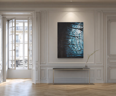 Abstract Blue Branches Canvas Art