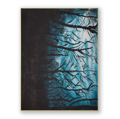 Abstract Blue Branches Canvas Art
